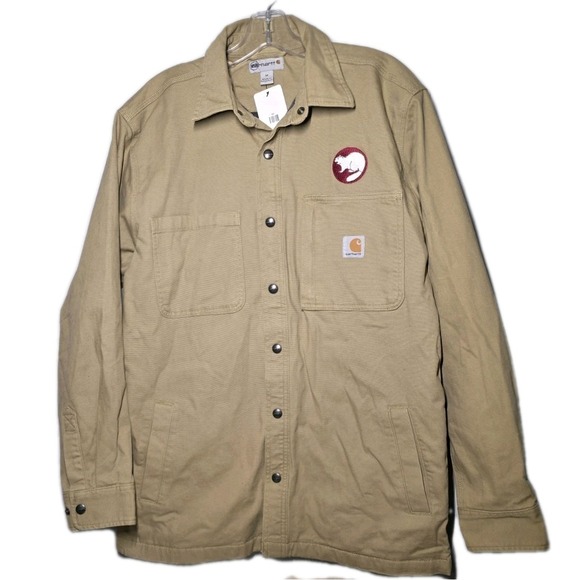 Carhartt Rugged Flex Relaxed Fit M. Canvas Fleece Lined Snap Front Shirt Jacket